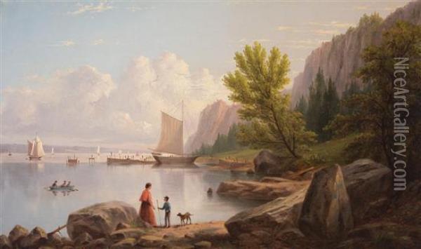 The Palisades Near Piermont Oil Painting - William Rickarby Miller