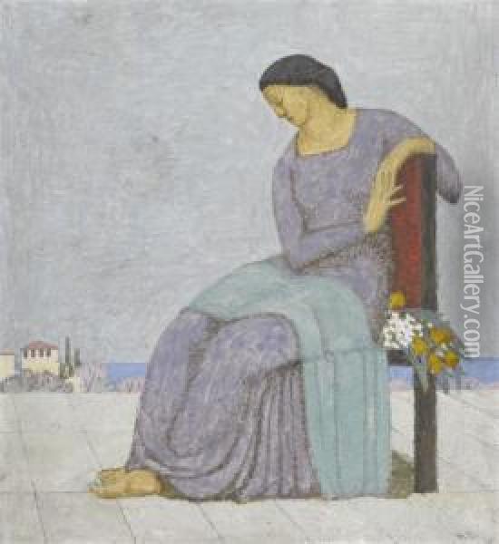 Sitzende Frau Oil Painting - Hans Bruhlmann