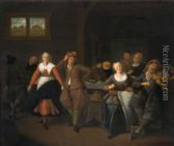 Scene De Rejouissances Dans Une Taverne Oil Painting - Jan Miense Molenaer