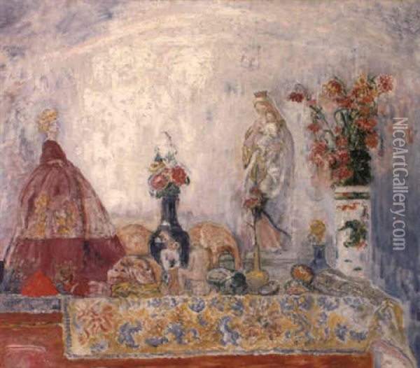 Vierge Et Mondaine Oil Painting - James Ensor