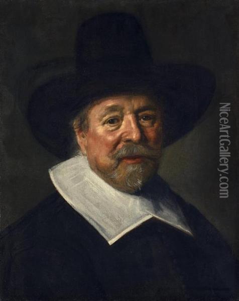 Bildnis Eines Mannes Mit Hut Oil Painting - Frans Hals