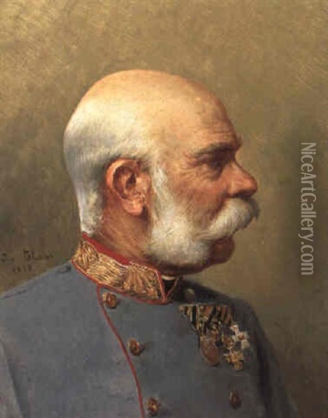 Kaiser Franz Joseph Oil Painting - Julius von Blaas
