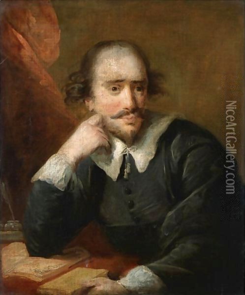 Portrait Of William Shakespeare Oil Painting - John Francis Rigaud