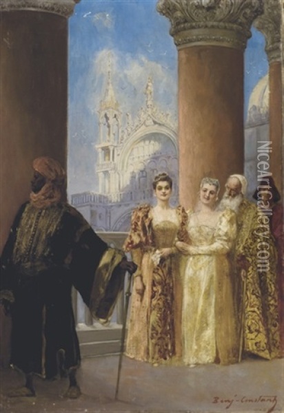 Princesses Venitiennes Et Leur Garde Maure Oil Painting - Jean Joseph Benjamin Constant