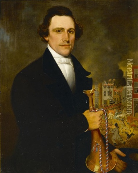 Portrait Of A Gentleman Thought To Be Burdette Fleetwood Van Stryken Oil Painting - Jefferson Gauntt