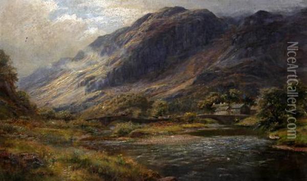 Grange In Borrowdale Oil Painting - William Lakin Turner
