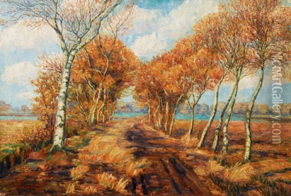 Worpswede In The Autumn Oil Painting - Emmy Meyer