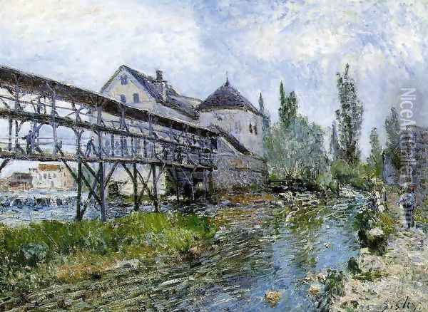 Provencher's Mill at Moret 1883 Oil Painting - Alfred Sisley
