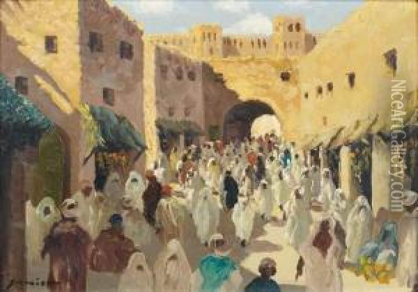 La Porte De Marrakech Oil Painting - Max Schmidt