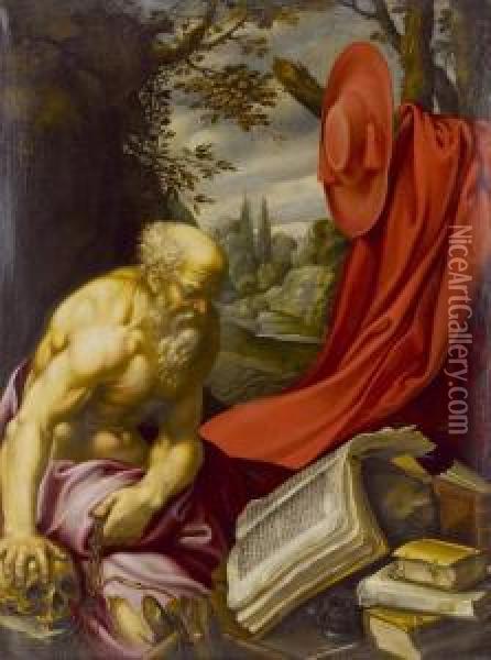 Heiliger Hieronymus Oil Painting - Hendrick Zomeren Van Somer