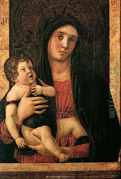 Madonna with Child c. 1475 Oil Painting - Giovanni Bellini