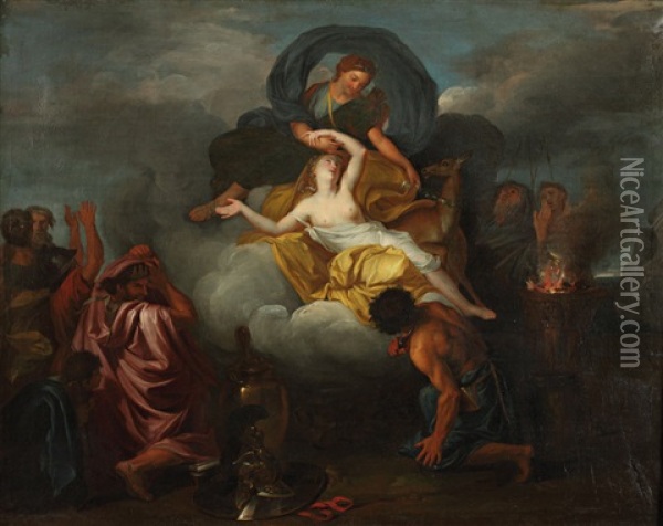 Le Sacrifice D'iphigenie Oil Painting - Charles Le Brun
