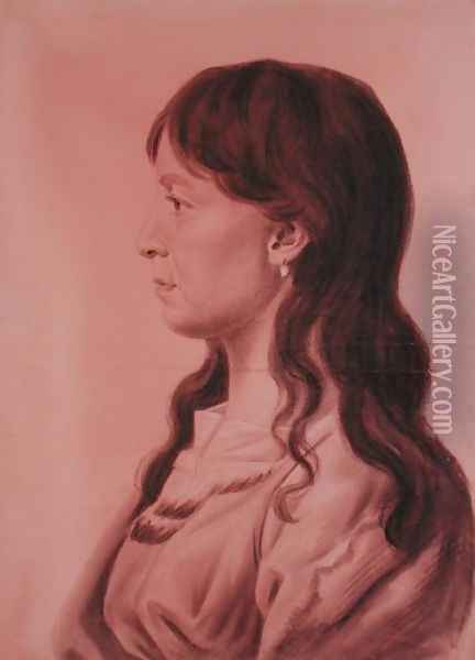 Yellow Corn, Indian Girl of the Iowas of the Missouris Oil Painting - Charles Balthazar J. F. Saint-Memin