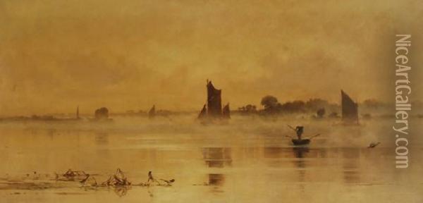 Misty Morning On Theriver Oil Painting - Edward Henry Fahey