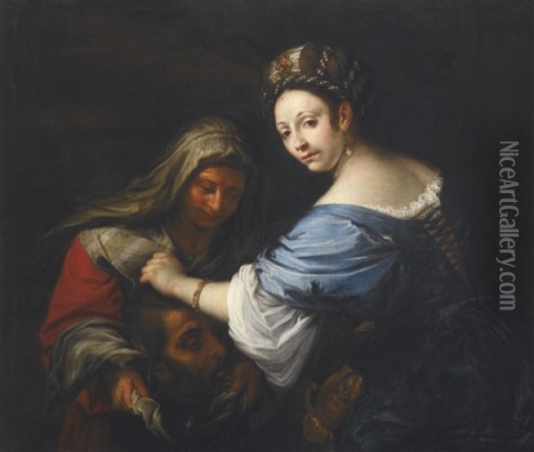 Judith With The Head Of Holofernes Oil Painting - Francesco del Cairo