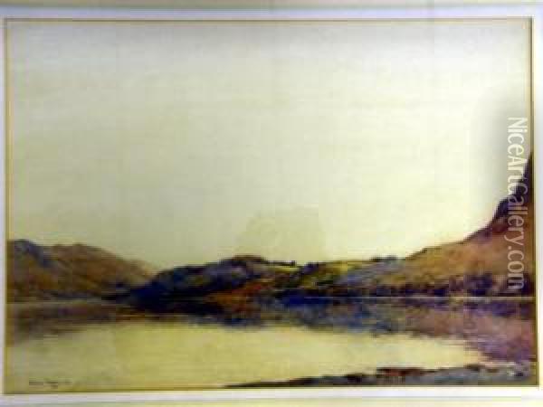 Landscapewith Lake Oil Painting - George Ii Graham
