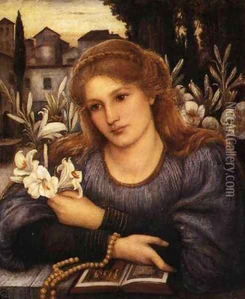 Cloister Lilies Oil Painting - Maria Euphrosyne Spartali, later Stillman