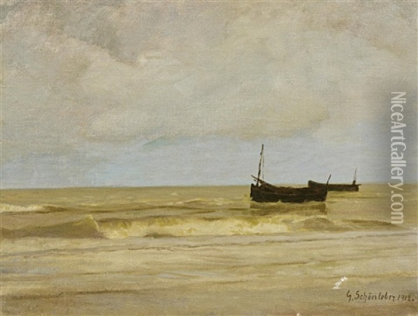 Seelandschaft Oil Painting - Gustav Schoenleber