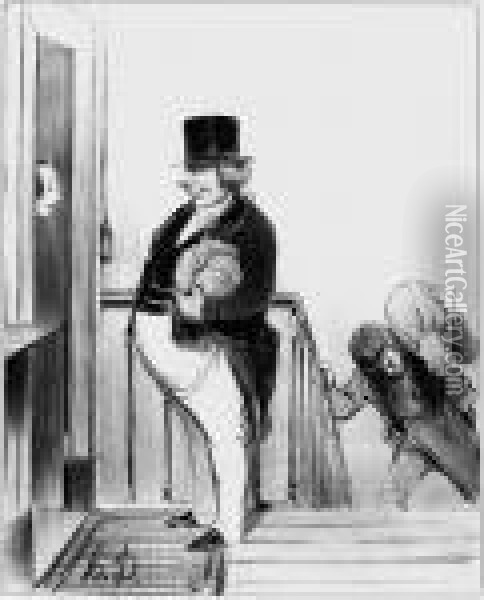Bien Venu Qui Apporte Oil Painting - Honore Daumier