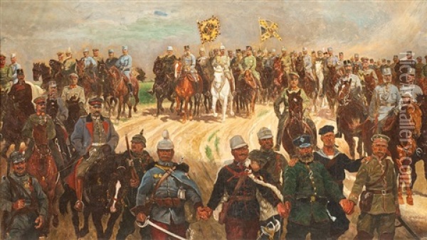 Setkani Cisaru Oil Painting - Ludwig Koch