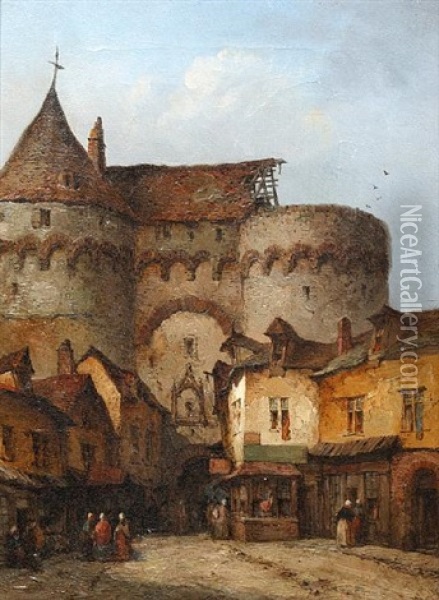 Vannes, Brittany (+ Beauvais; Pair) Oil Painting - Lewis John Wood