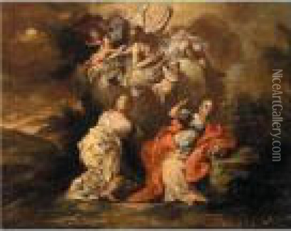 A Biblical Scene Oil Painting - Luca Giordano