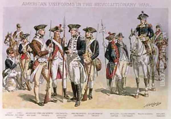 American Uniforms in the Revolutionary Wars 1775-83 Oil Painting - Henry Alexander Ogden