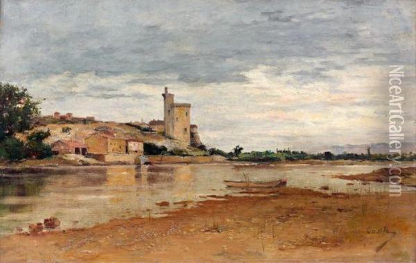 Bords Du Rhone, Villeneuve Les Avignon Oil Painting - Alfred Casile