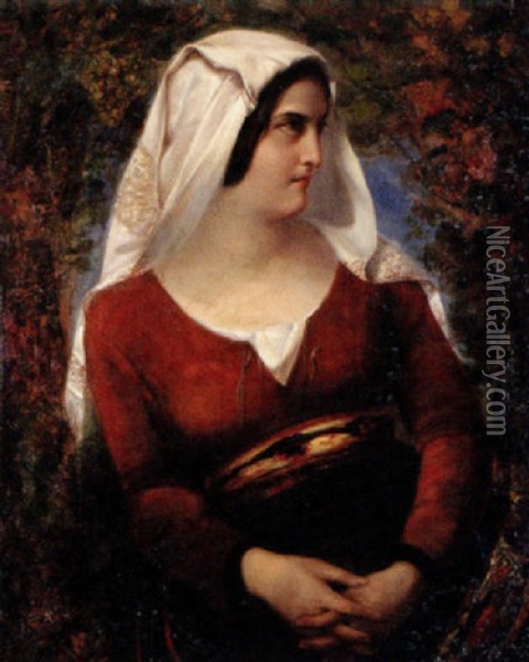 Roman Maiden Oil Painting - Leon Bonnat