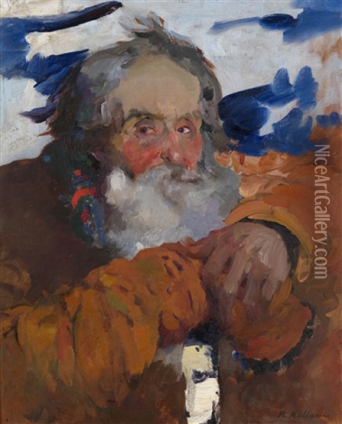 Portrait Of A Peasant Oil Painting - Filip Malyavin
