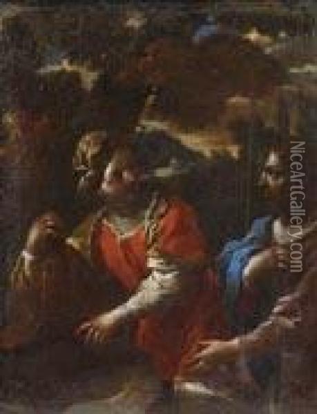 Cristo E La Samaritana Oil Painting - Giovanni Benedetto Castiglione