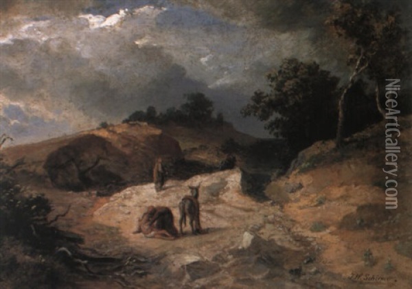 The Good Samaritan Oil Painting - Johann Wilhelm Schirmer