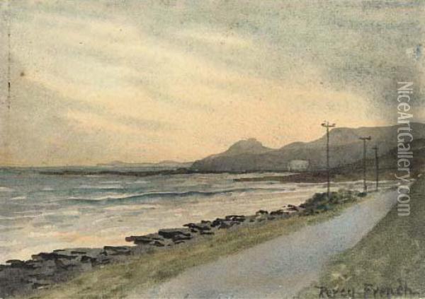 Road Along The Shore Oil Painting - William Percy French