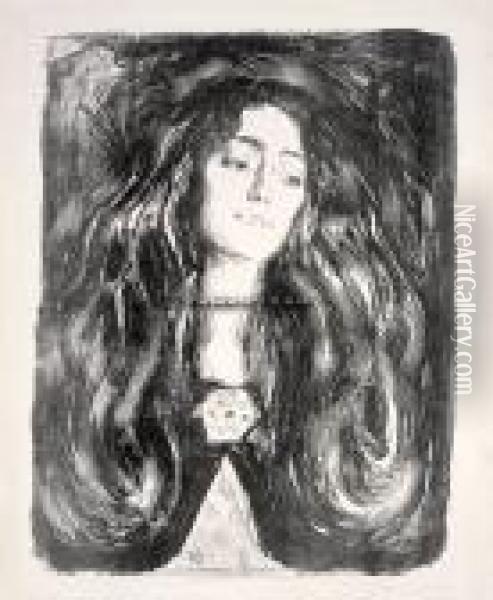 Brosjen, Eva Mudocci Oil Painting - Edvard Munch