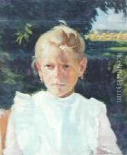 Portret Dziewczynki Oil Painting - Artur Wasner