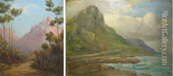 Edge Of The Woods, Rondebosch (+ Glencairn; 2 Works) Oil Painting - Edward Clark Churchill Mace