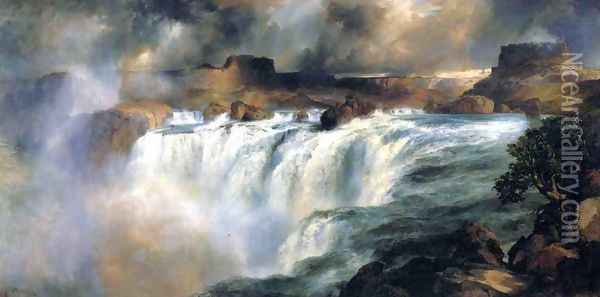 Shoshone Falls on the Snake River Oil Painting - Thomas Moran