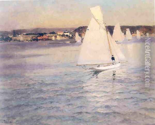 sailboat Oil Painting - Fritz Thaulow