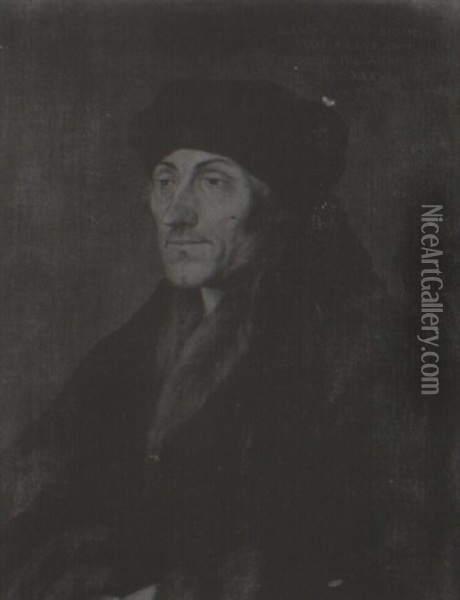 Portrait Of Erasmus Oil Painting - Benjamin Wilson