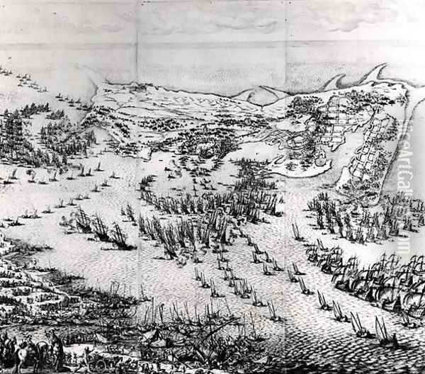 The Siege of the Citadel of Saint-Martin-de-Re in 1627, 1628-31 Oil Painting - Jacques Callot