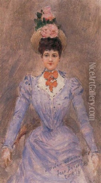 Portrait D'une Femme Elegante Oil Painting - Jean Beraud