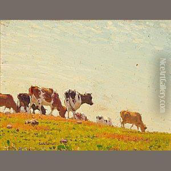The Hill Pasture Oil Painting - Edward Charles Volkert