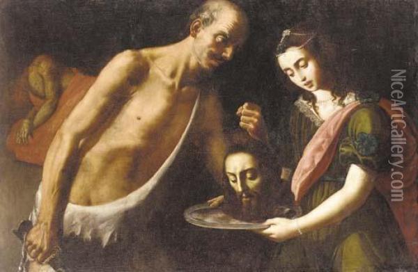 Salome With The Head Of Saint John The Baptist Oil Painting - Massimo Stanzione