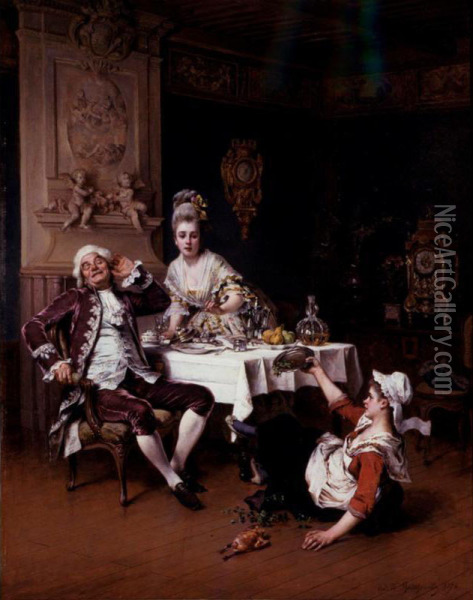 The Lost Supper Oil Painting - Adrien de Boucherville