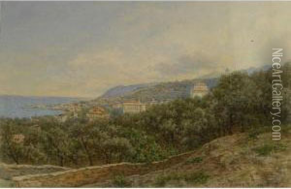 A View Of San Remo Oil Painting - Franz Alt