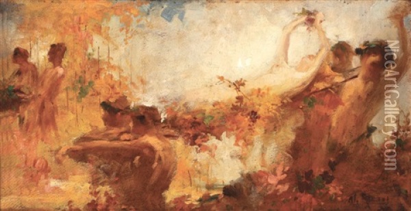 Alegoria Toamnei Oil Painting - Alexandru Romano