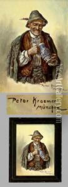 Bauer Mit Westerwalder Humpen Oil Painting - Peter I Kramer