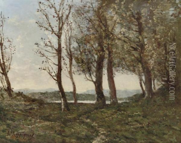Landscape With Trees Oil Painting - Henri-Joseph Harpignies