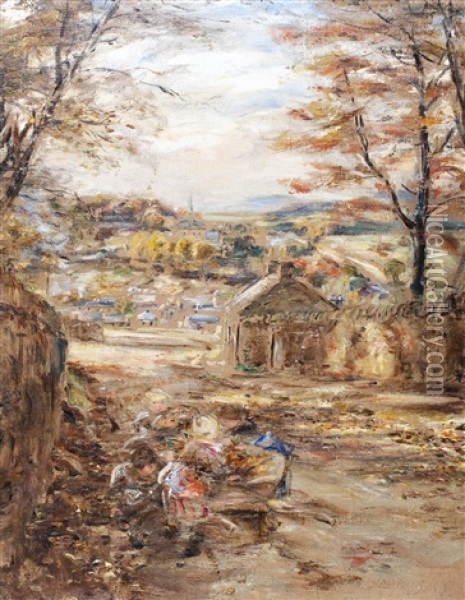 Autumn Leaves Lasswade Oil Painting - William McTaggart