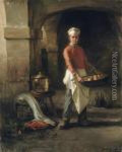 The Kitchen Boy Oil Painting - Joseph Bail